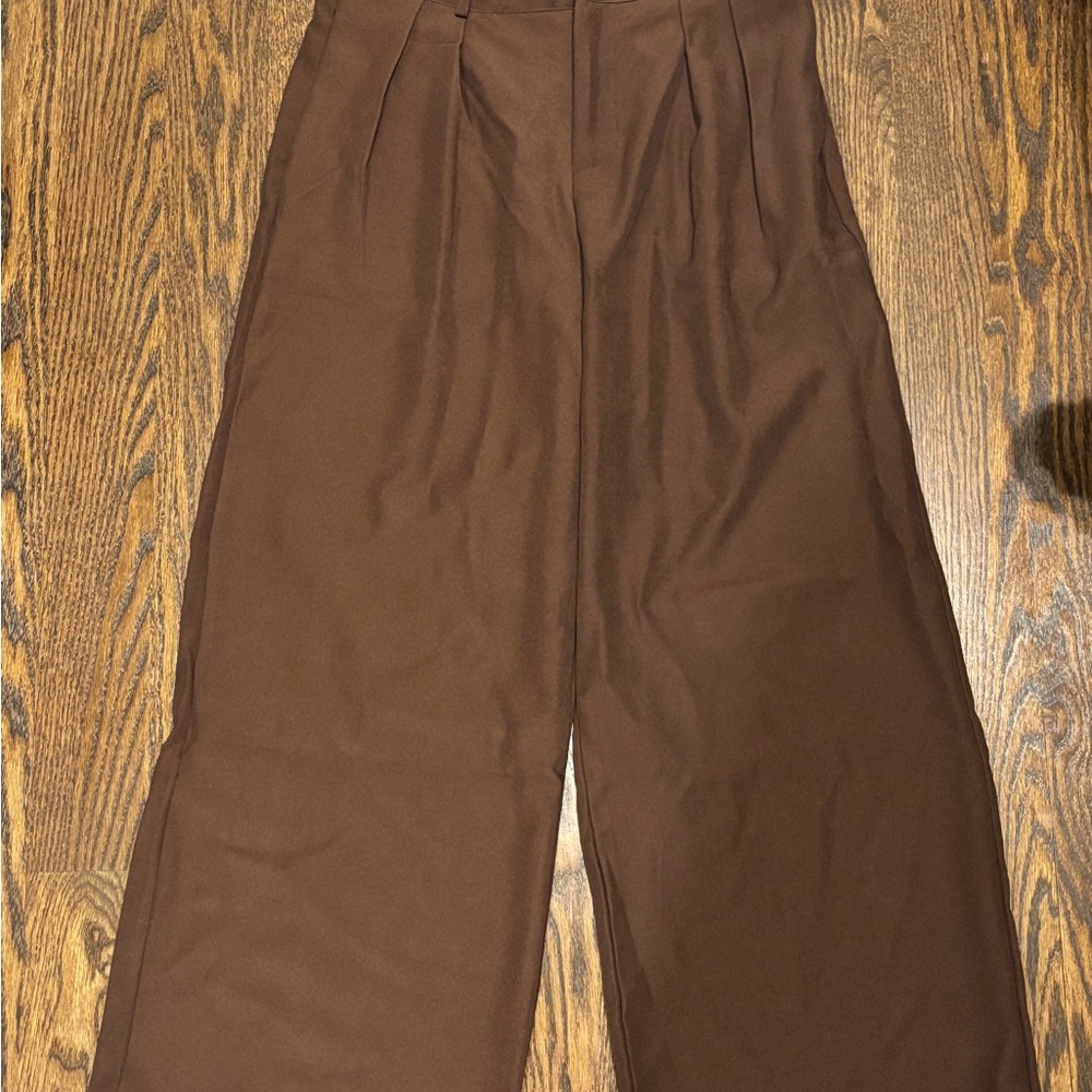 Elegant Brown Wide-Leg Pants